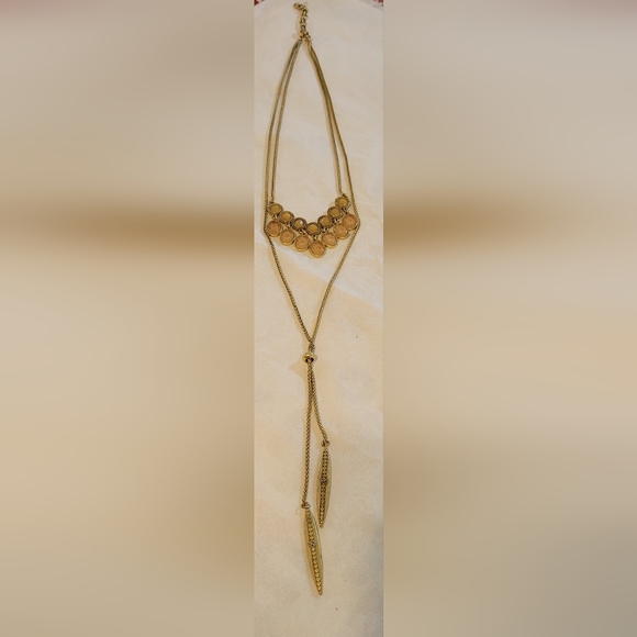 Lucky Brand Vintage Yellow Two Strand Necklace - Lariat and Statement - Picture 14 of 16